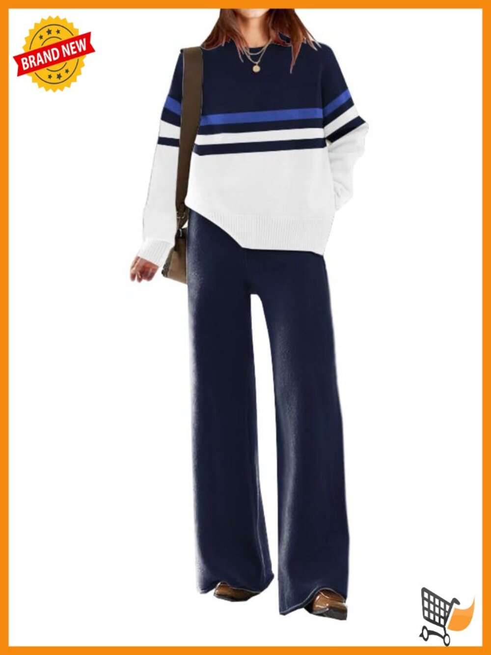 Elegant Lounge Knitted Sweater Set 2 Piece Outfits Loungewear
